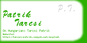 patrik tarcsi business card